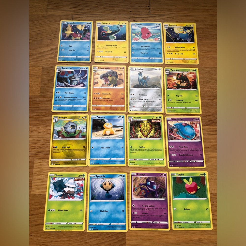 Lot of 16 2021 (one from 2020) Pokémon Cards - NOT MINT